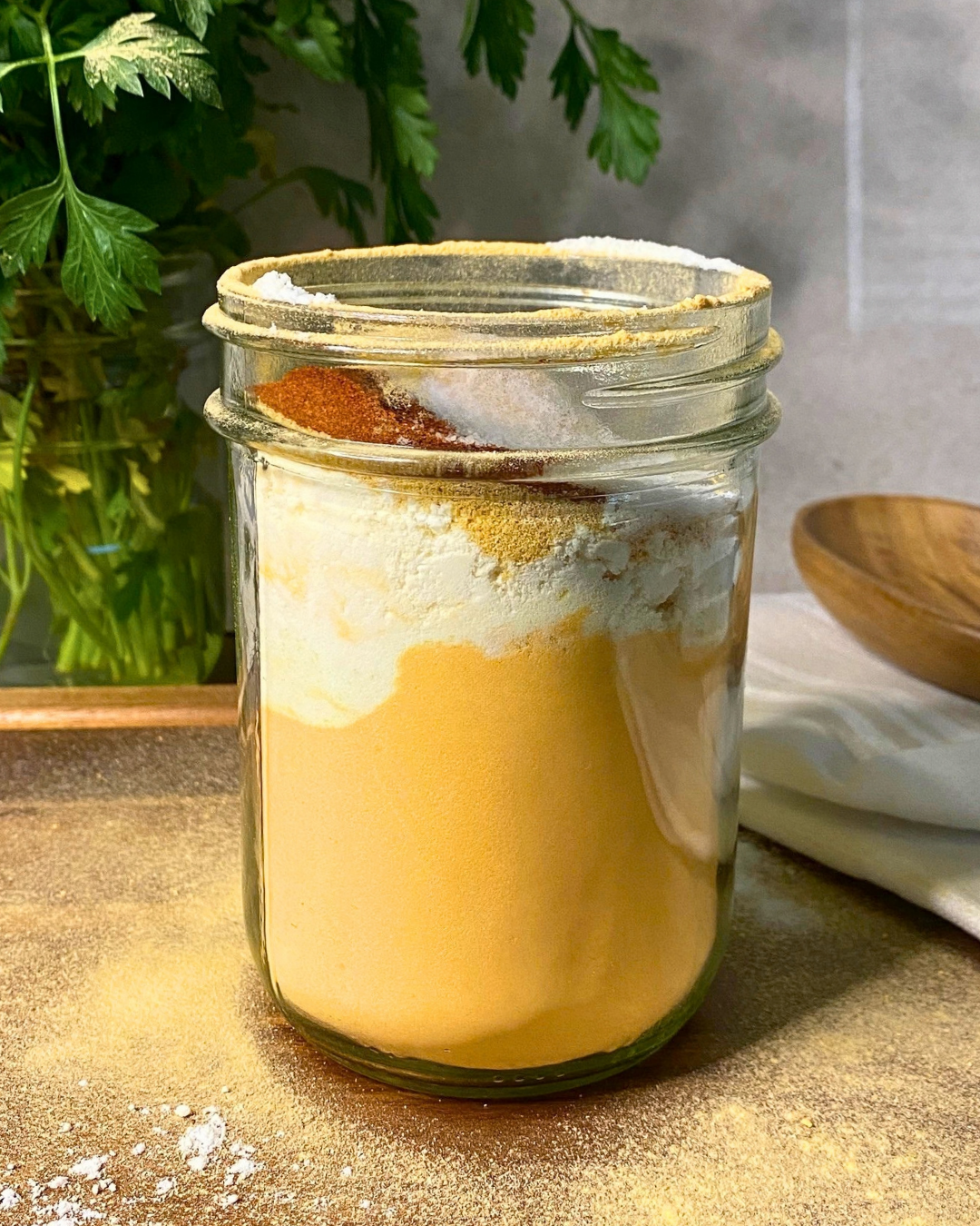 Homemade boxed mac and cheese mix recipe made with cheddar powder and nutritional yeast, works with any noodle